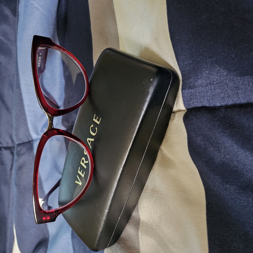 Versace Red and Gold Eyeglasses